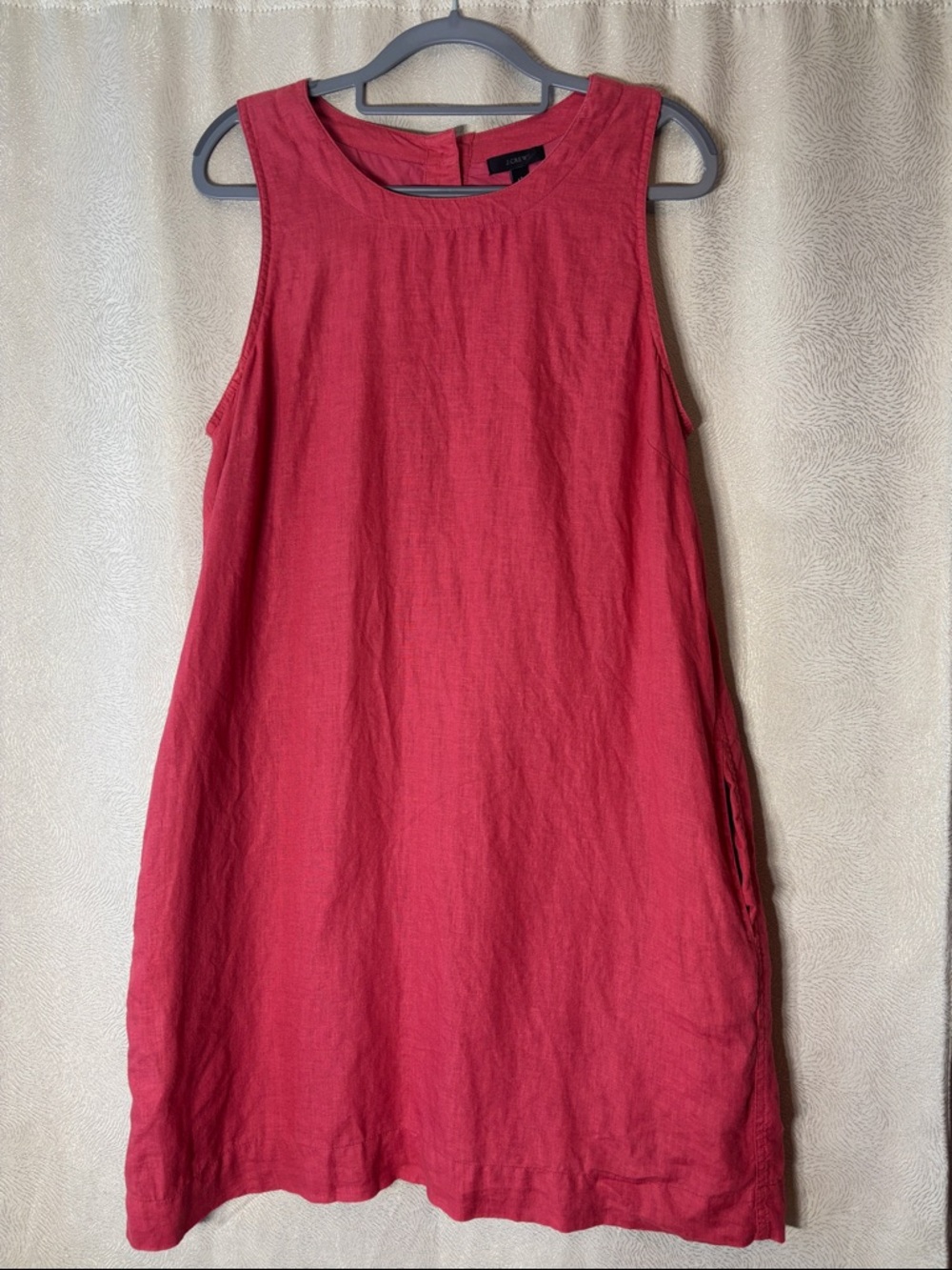 J. Crew Red Sleeveless Linen Midi Dress